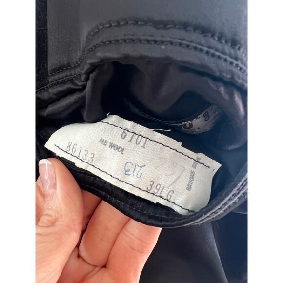 VTG Brooks Brothers Wool Long Charcoal Overcoat Velvet Collar Size 39 Large JP - Picture 11 of 13